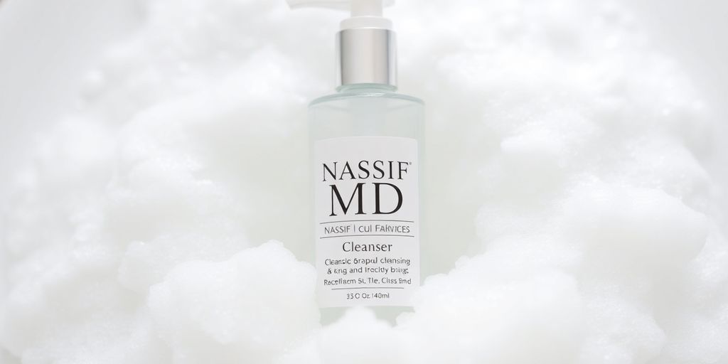Nassif MD Cleanser bottle with bubbles