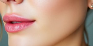 Smooth facial skin.