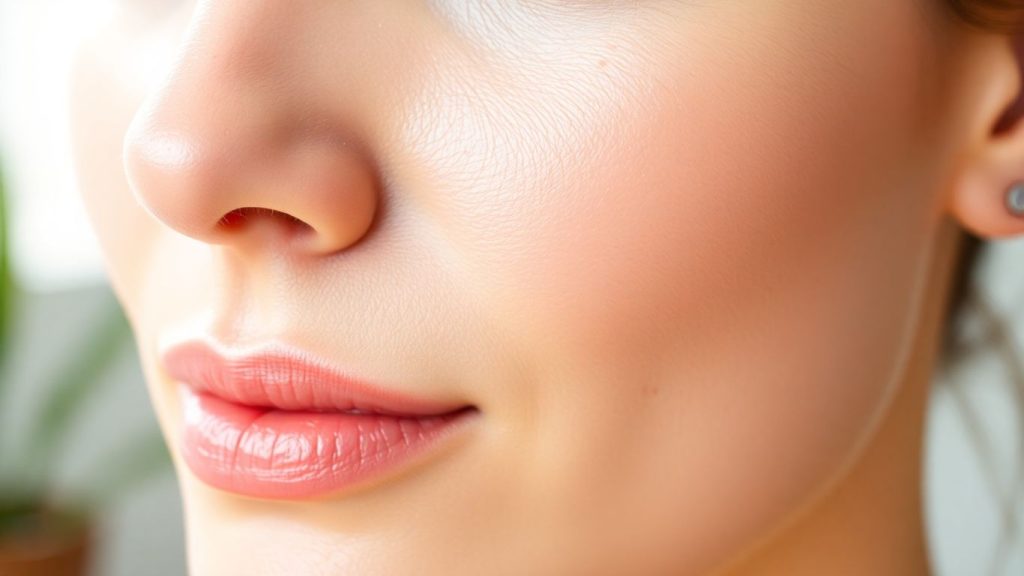 Clear, healthy facial skin with a natural glow.